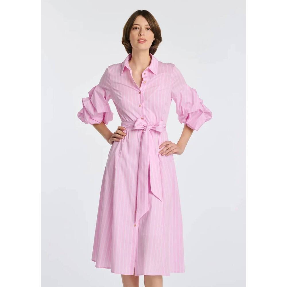 NEW WEILL gimmy shirt mini dress in pink